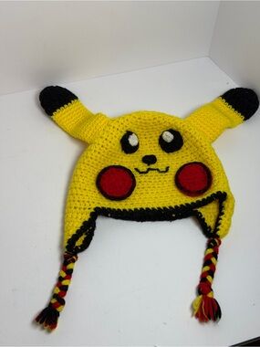 Pikachu Handmade Cute Yellow Crochet Hat